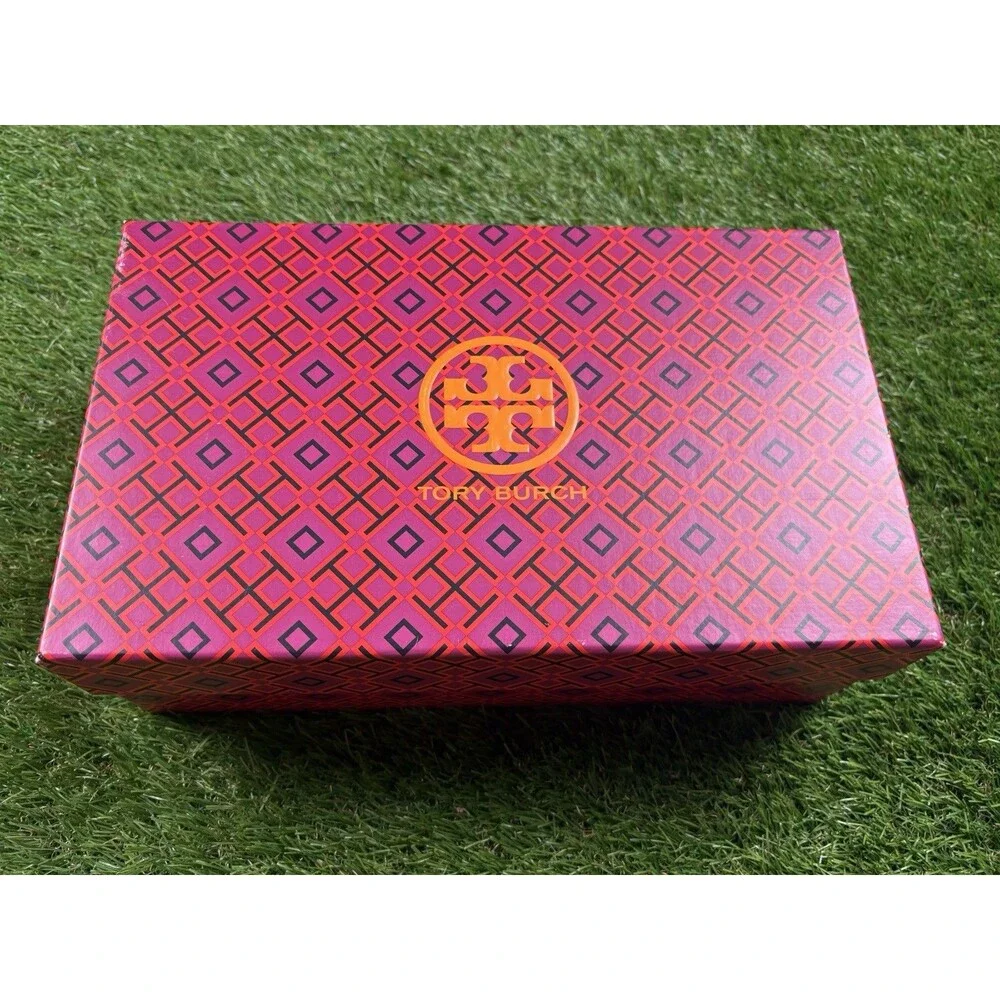 Tory Burch Eleanor Dorsay Logo Plaque Espadrilles Sz 7.5 Ankle Strap
